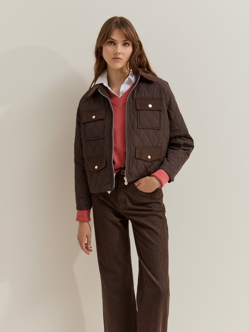 Blus�o acolchoado com bolsos