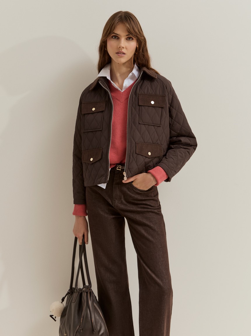 Blus�o acolchoado com bolsos