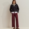 Pantalones de punto con ribete en contraste
