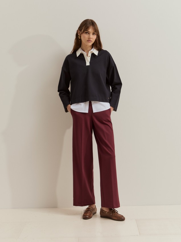 Knit pants with contrasting trim - Image product