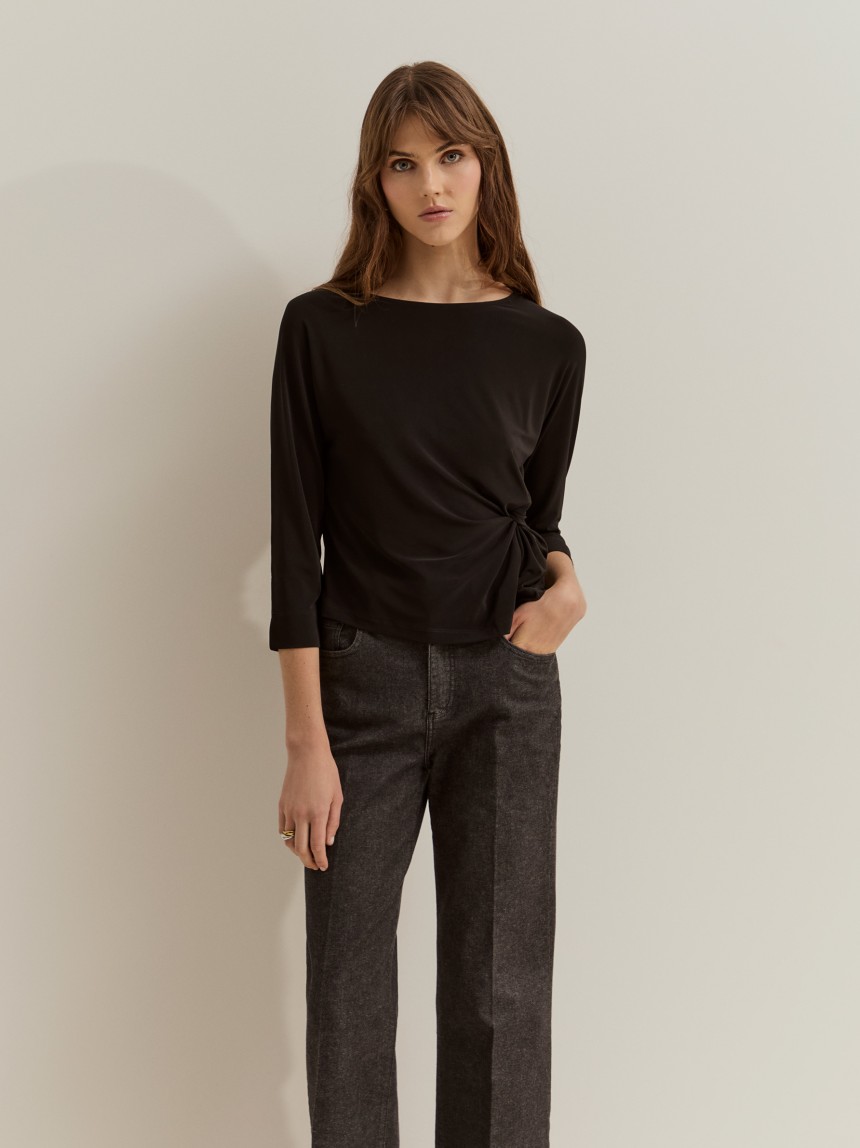 Sweater with gathered detail