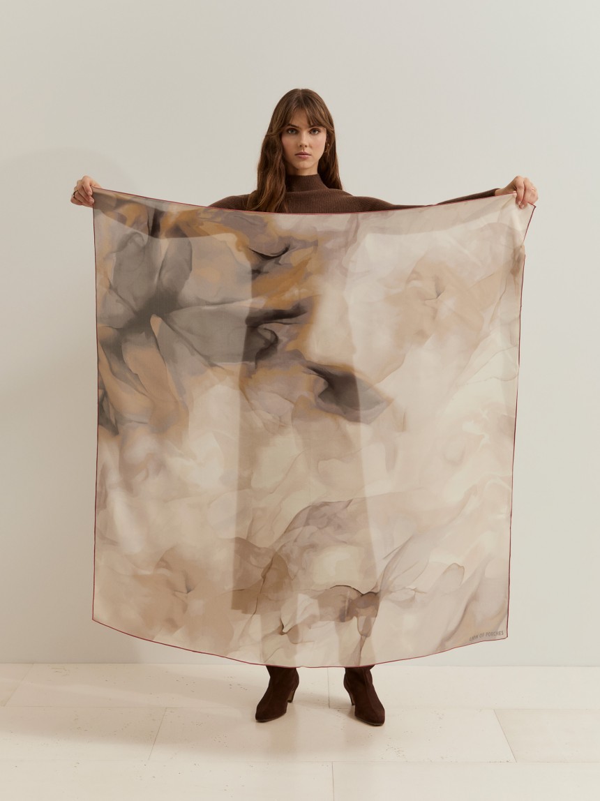 Printed silk scarf