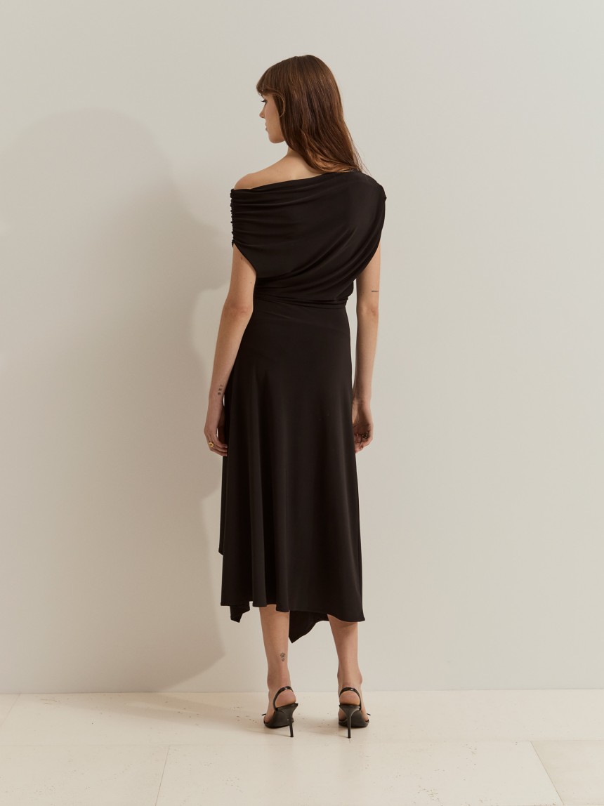 Asymmetrical knit dress