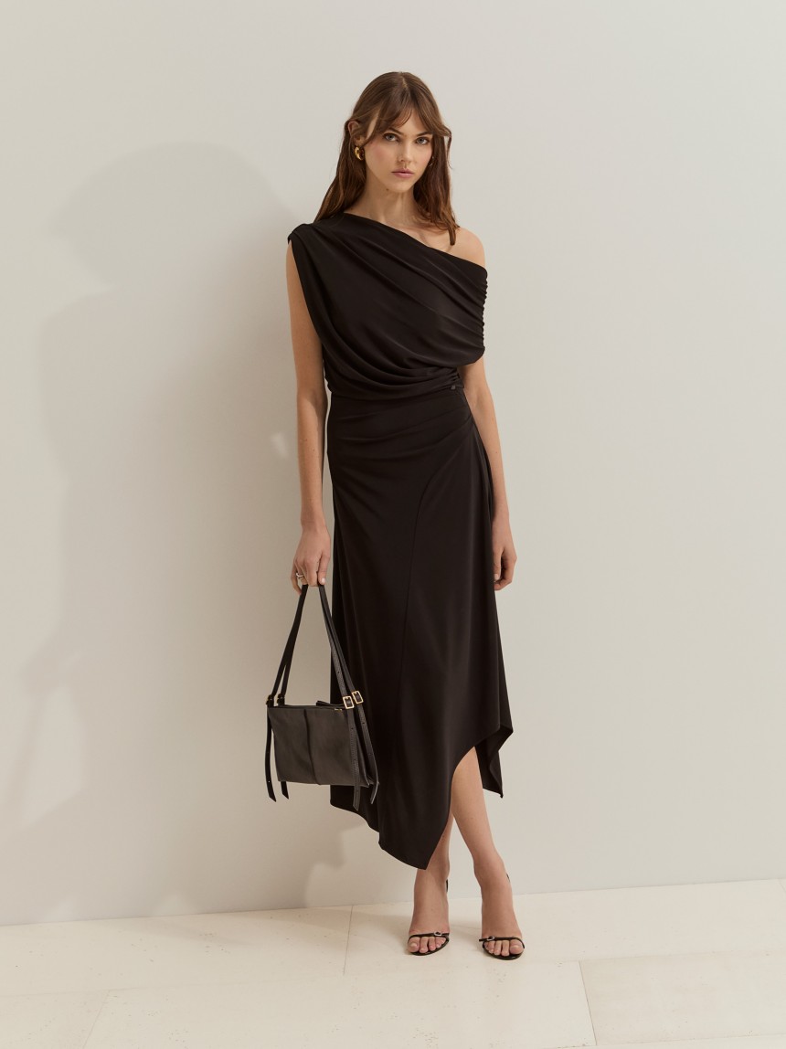 Asymmetrical knit dress