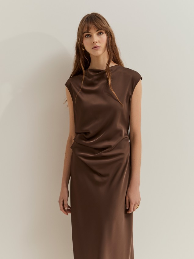 Vestido midi acetinado - Image product