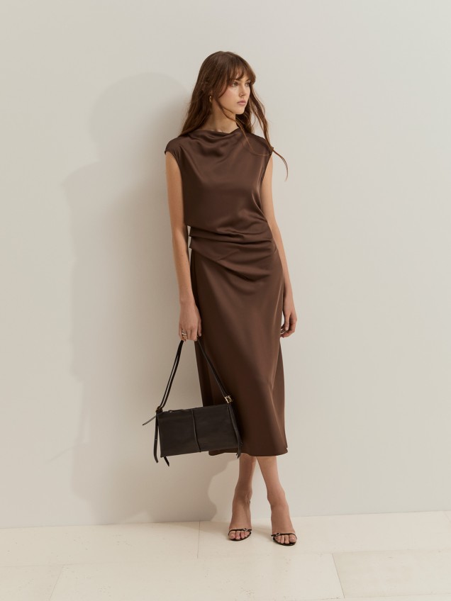Vestido midi acetinado - Image product