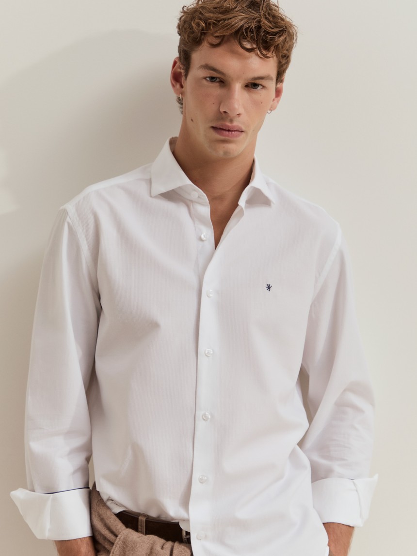 Camisa de algod�n de corte ajustado