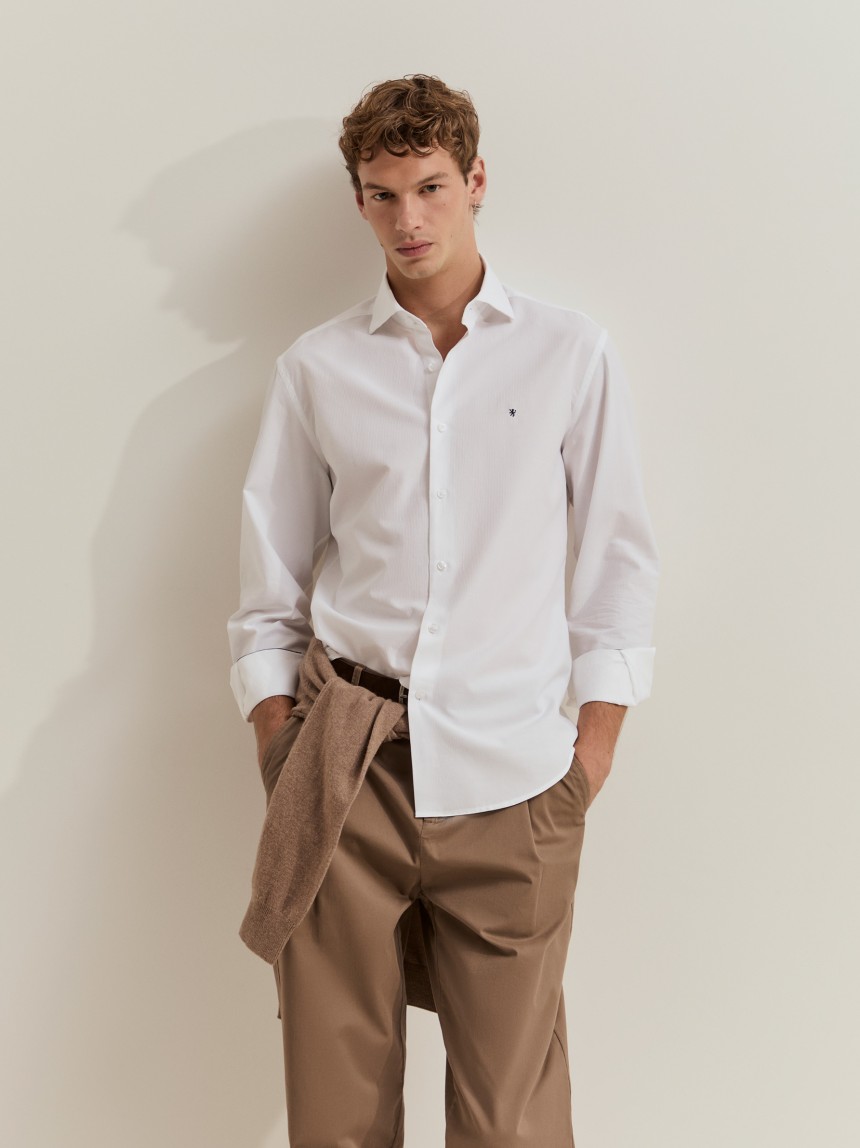 Camisa slim fit de algod�o