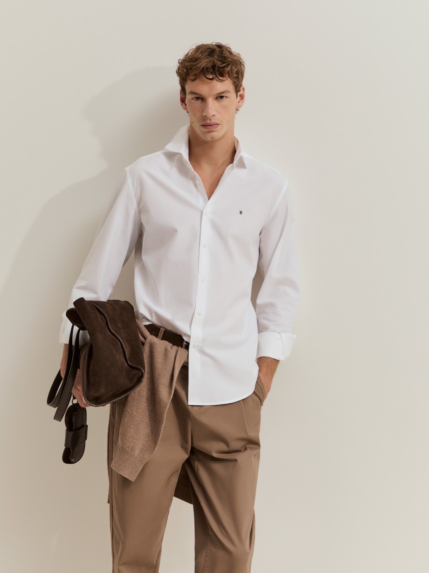 Camisa de algod�n de corte ajustado