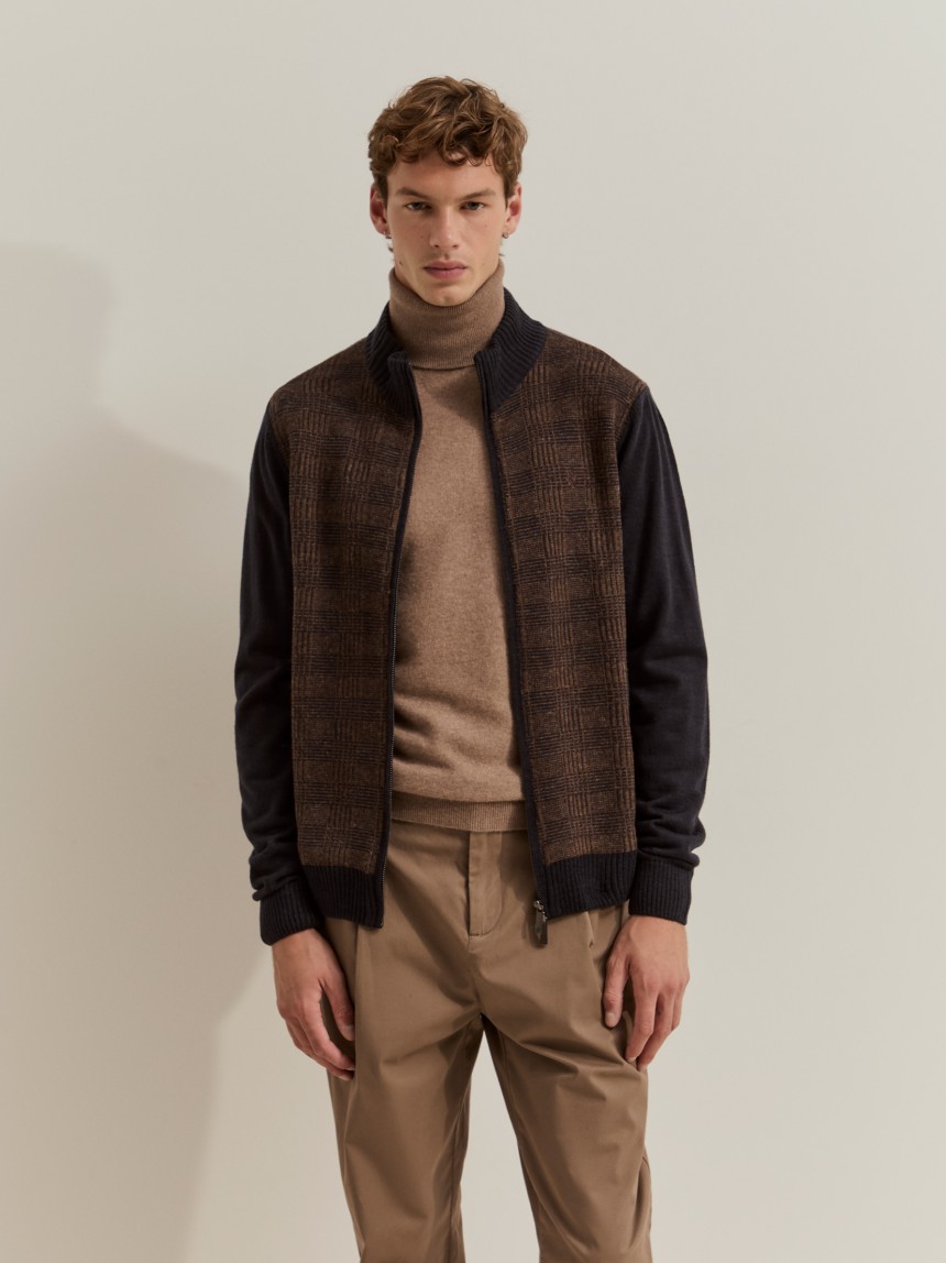 Checkered knit jacket