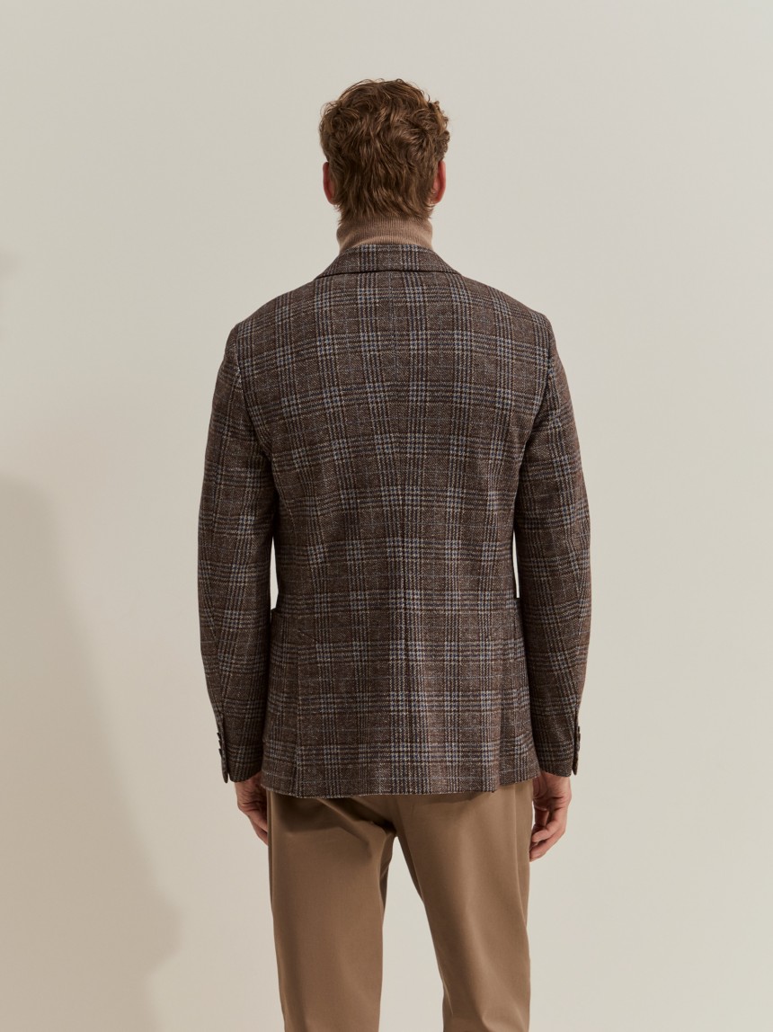 Checked blazer with wool