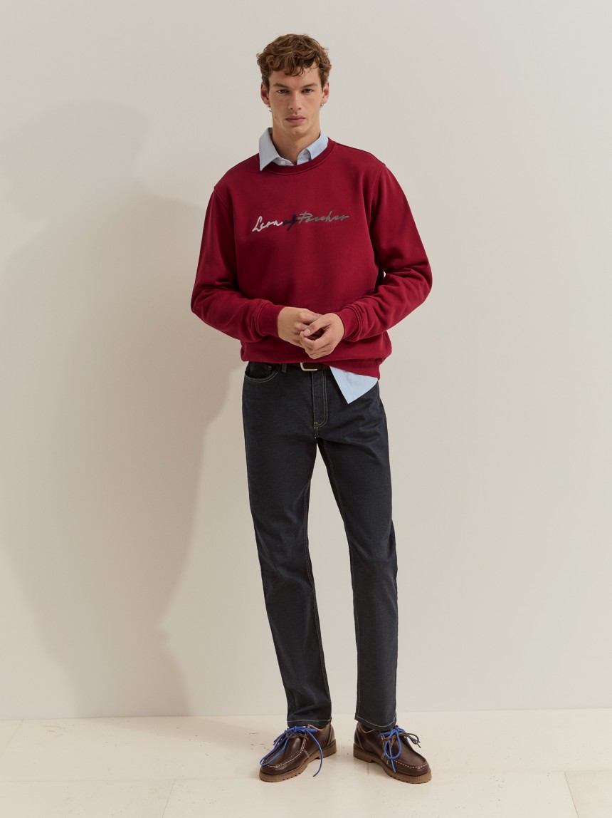 Cotton sweater with logo