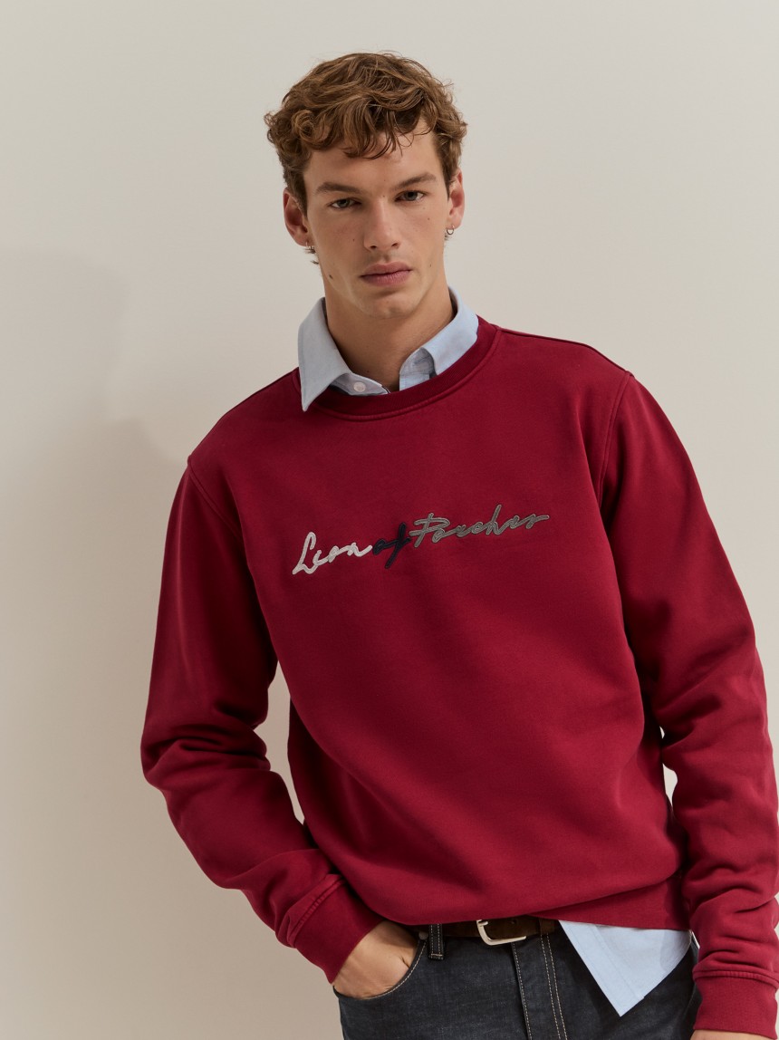 Cotton sweater with logo
