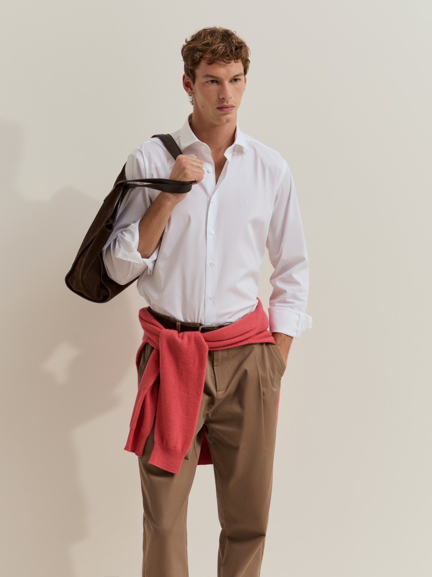 Camisa de algod�n de corte ajustado