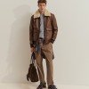 Blus�o estilo aviador em pele