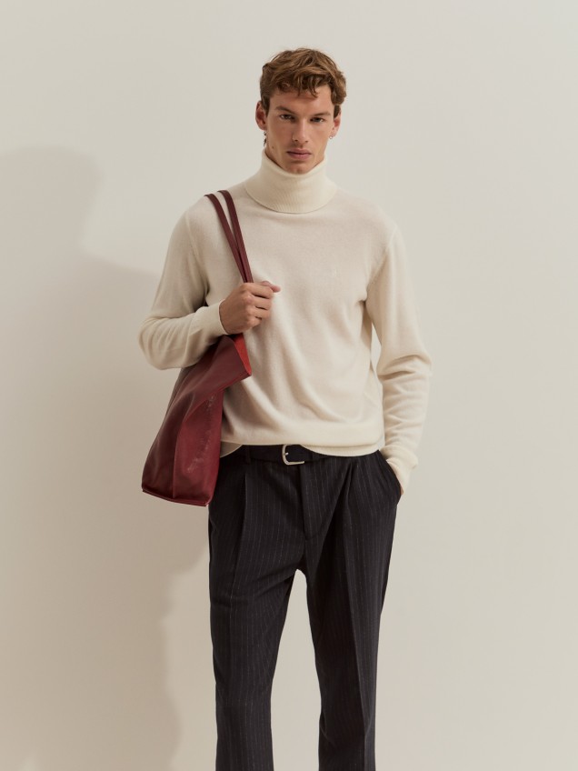 High-neck sweater in wool and cashmere - Image product