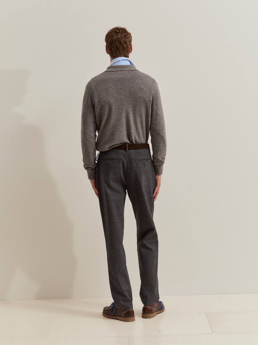 Chequered chino trousers