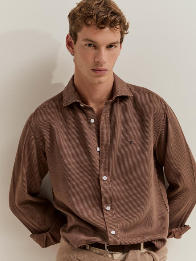 Camisa em liocel �s riscas - Image product