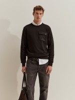 Cotton sweater with pocket