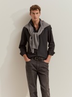 Camisa slim fit em algod�o