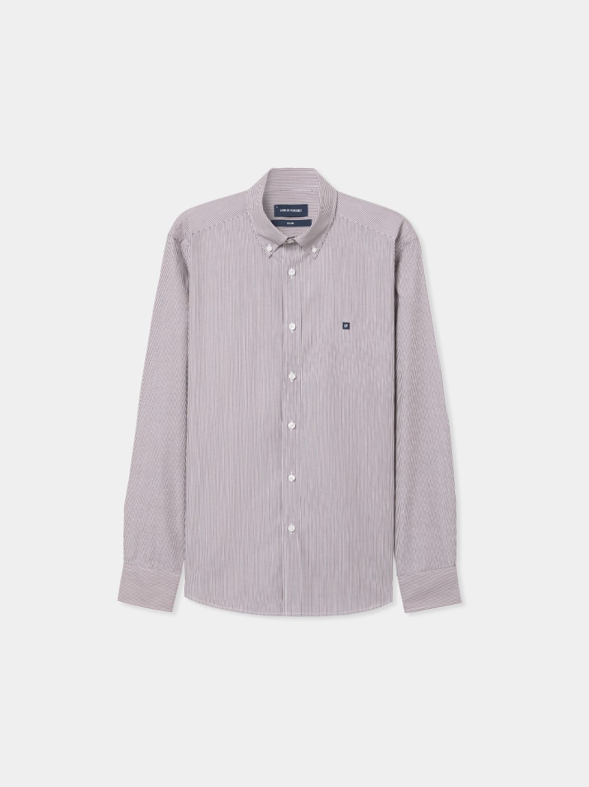 Camisa slim fit em popelina