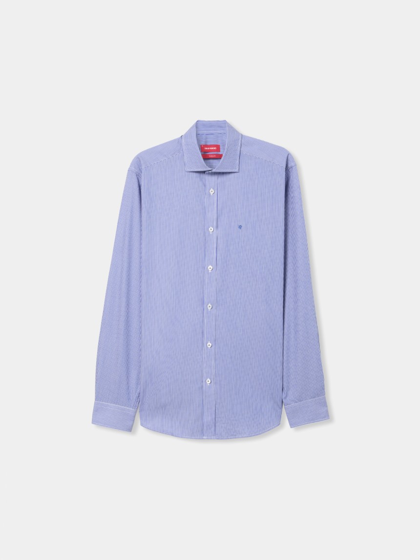Striped poplin shirt