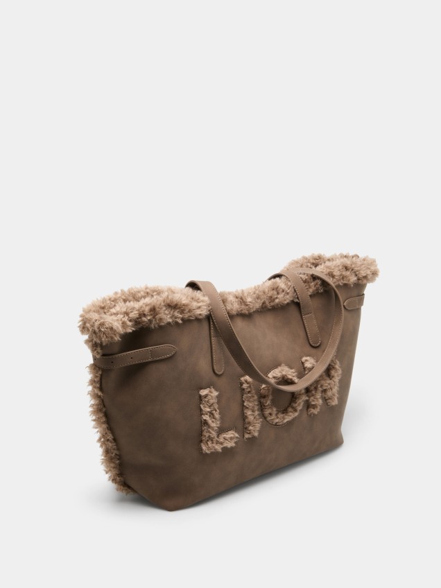Bolso tote grande con pelo - Image product