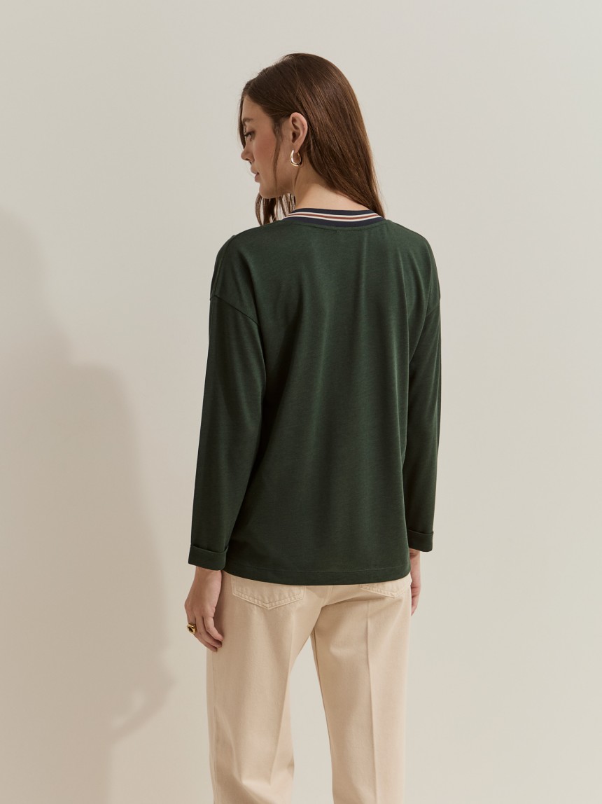 Camisola em liocel e algod�o