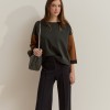 Camisola de malha colour block