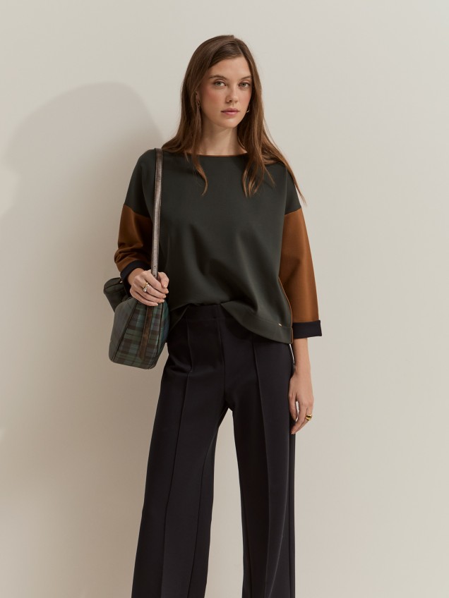 Colour-block knitted jumper - Image product