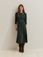 Vestido midi con cintur�n