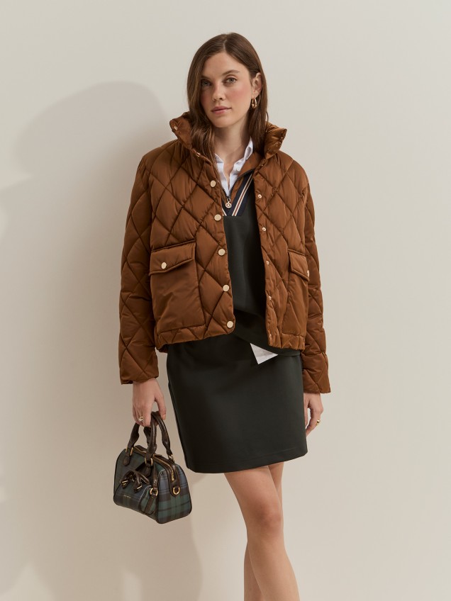 Chaqueta acolchada con estampado de rombos. - Image product