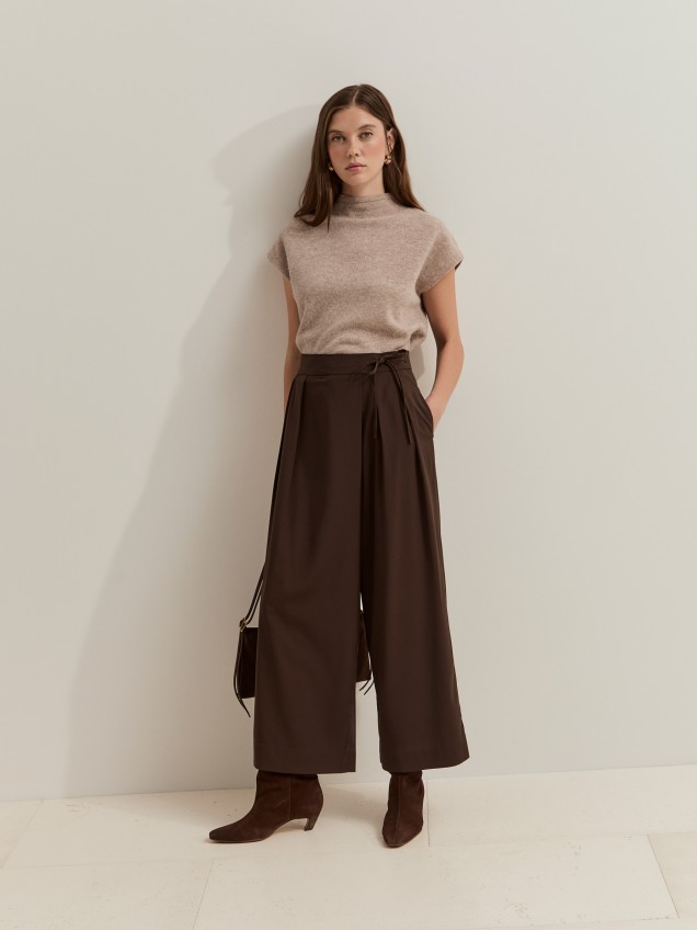 Pantalones anchos con pliegues - Image product