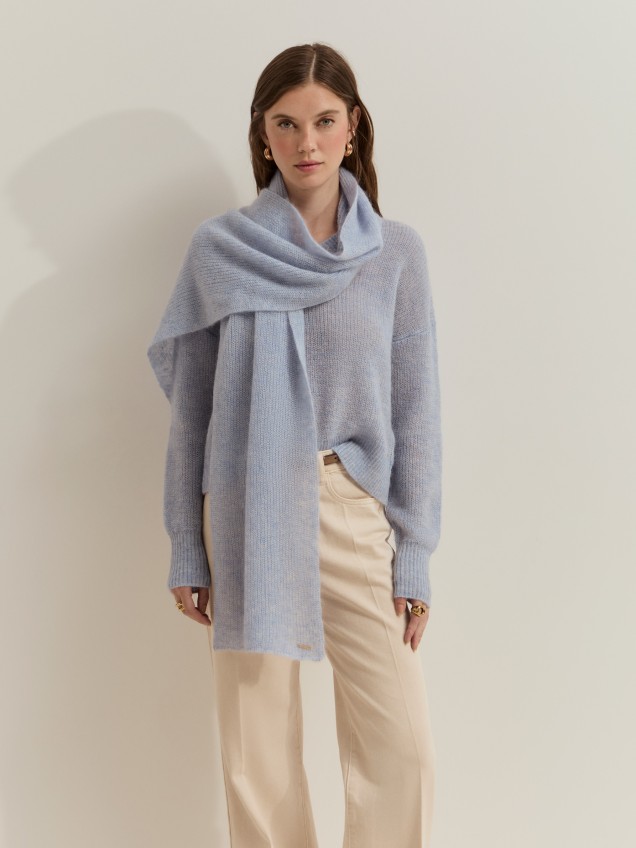 Knitted scarf made with mohair wool - Image product