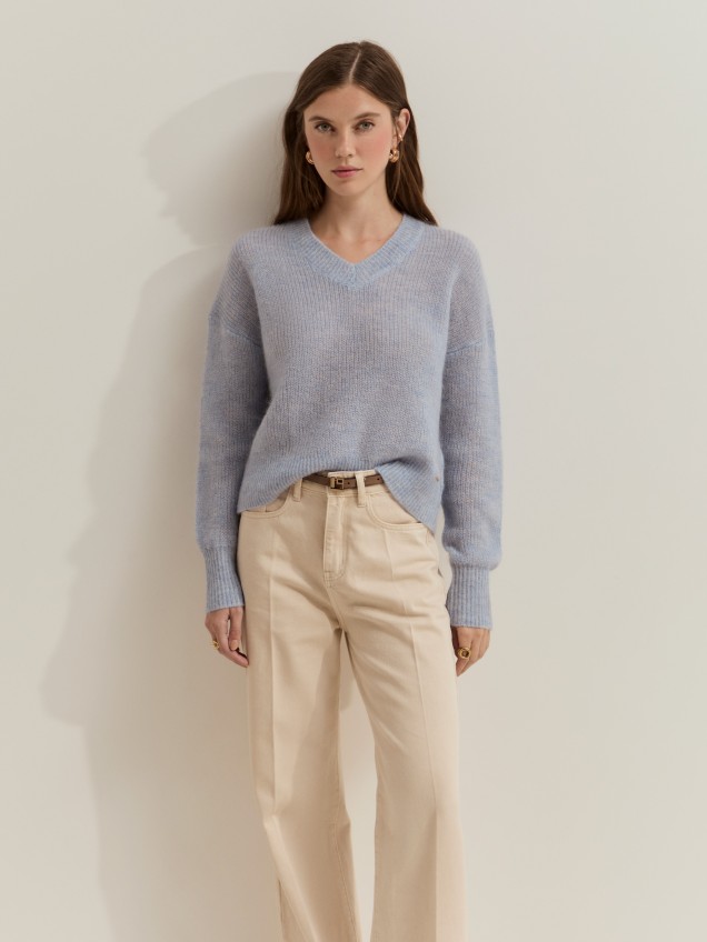 Knitted sweater made with mohair wool - Image product