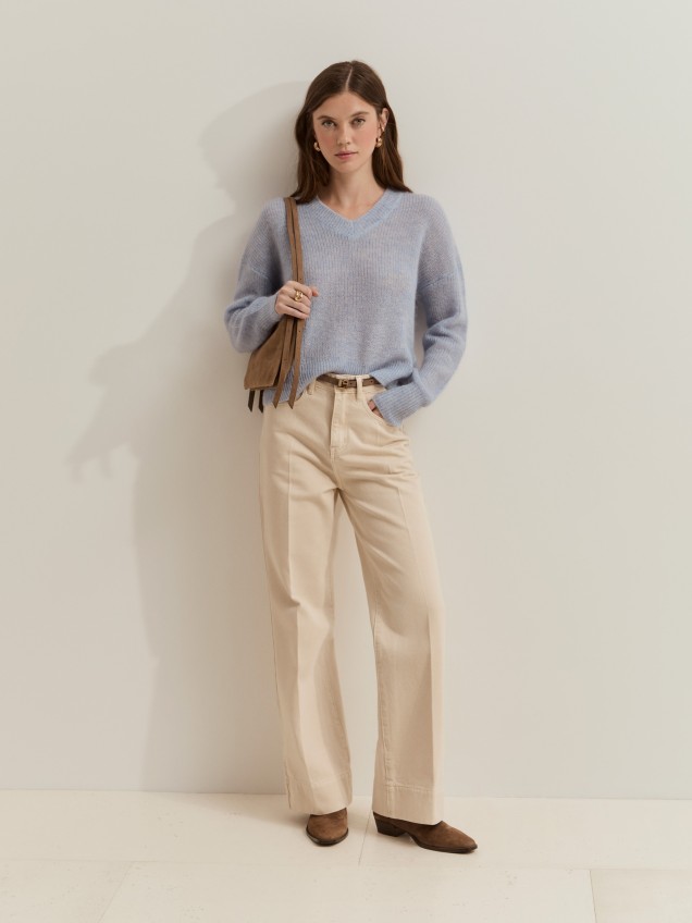 Knitted sweater made with mohair wool - Image product