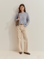 Knitted sweater made with mohair wool