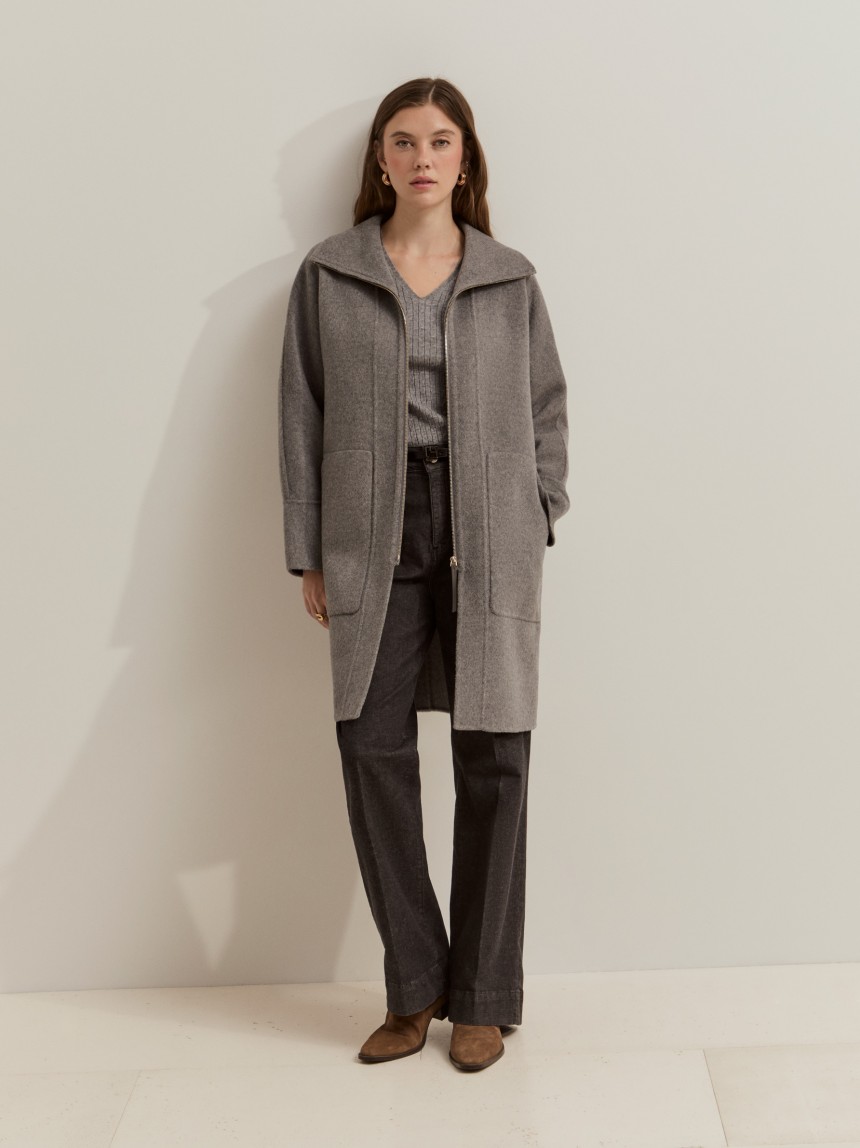 Wool twill coat