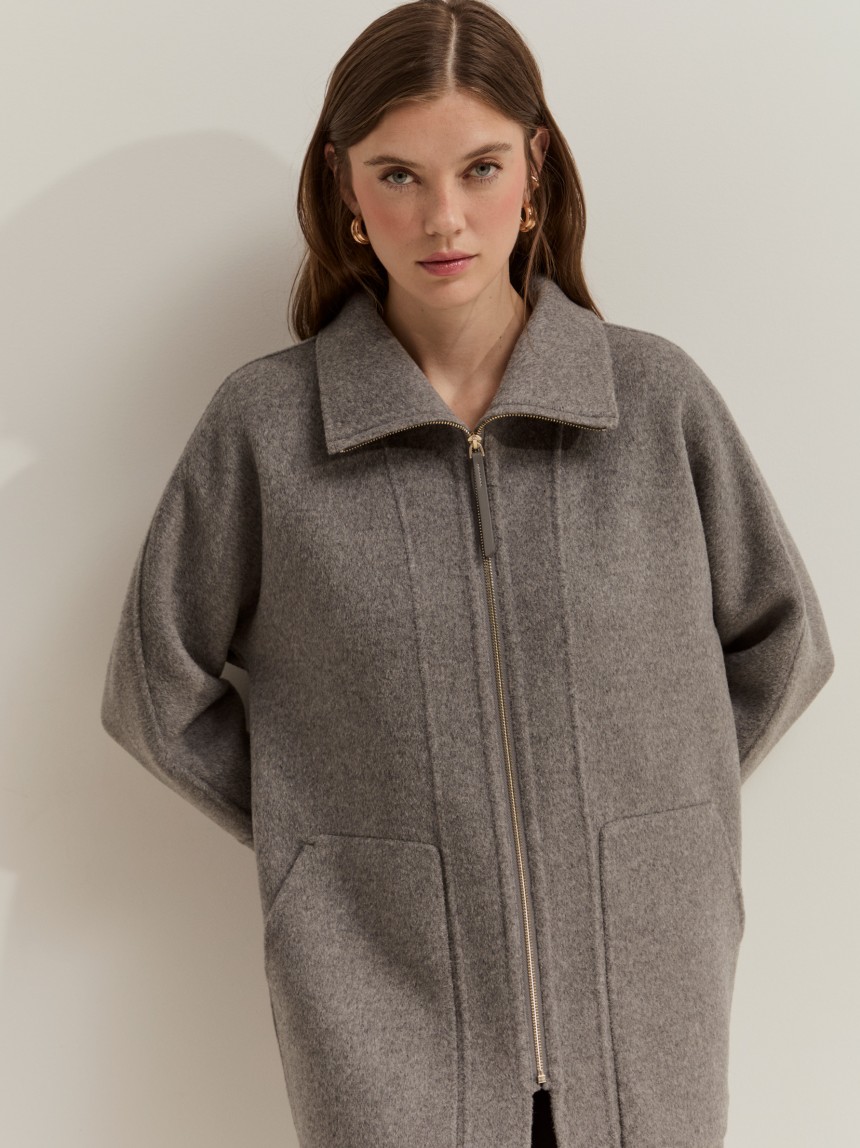 Wool twill coat