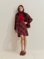 Checked miniskirt with wool