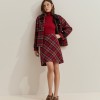 Checked miniskirt with wool