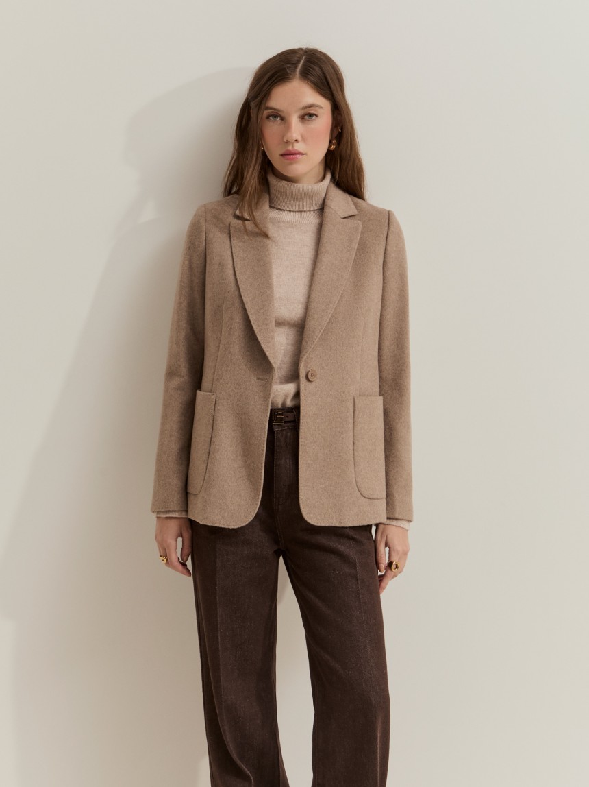 Regular-fit blazer with wool
