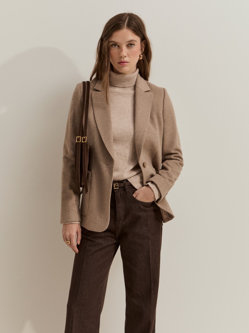 Regular-fit blazer with wool