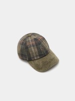 Gorra a cuadros con visera de bombazina