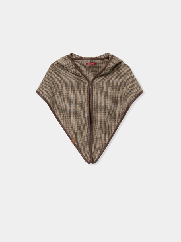 Poncho a cuadros con capucha - Image product