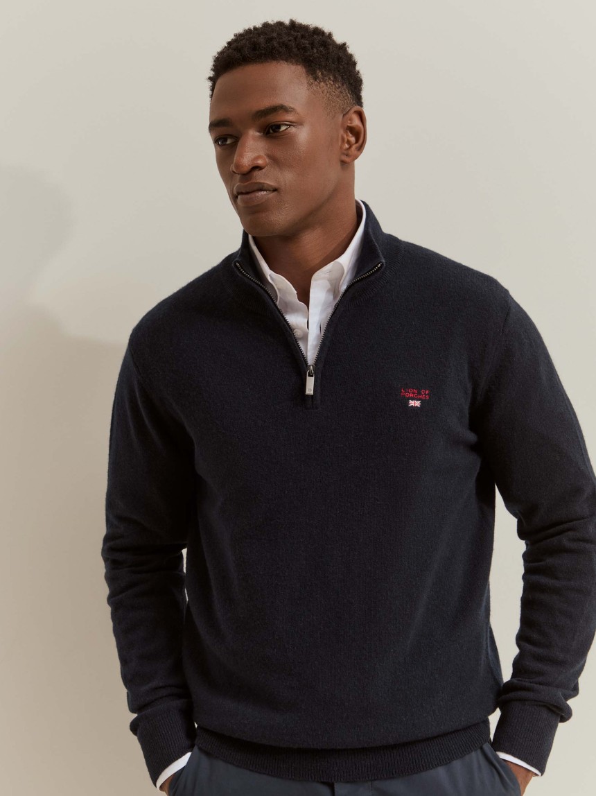 Half-zip jumper made of wool
