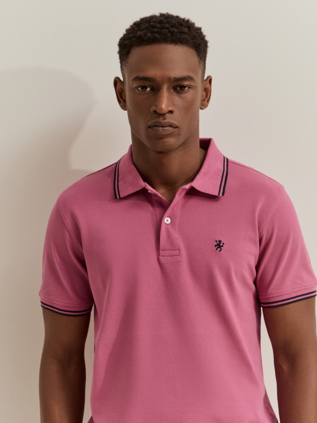 Polo de piqu� a rayas de corte ajustado - Image product