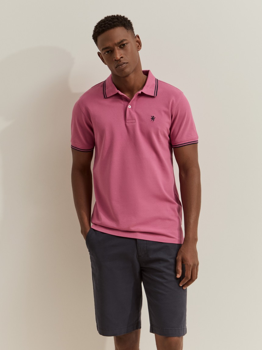 Polo piqu� slim fit com riscas