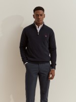 Half-zip jumper made of wool