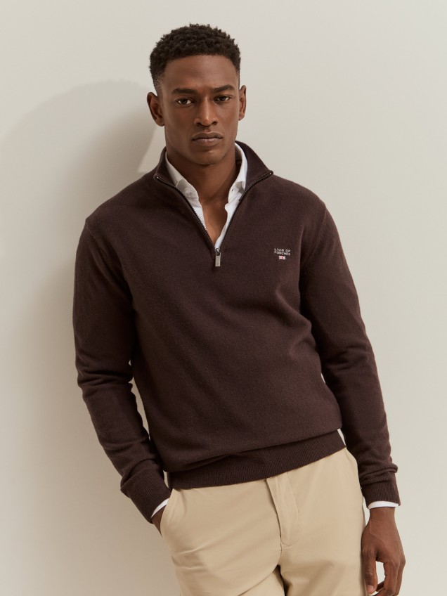 Half-zip jumper made of wool - Image product